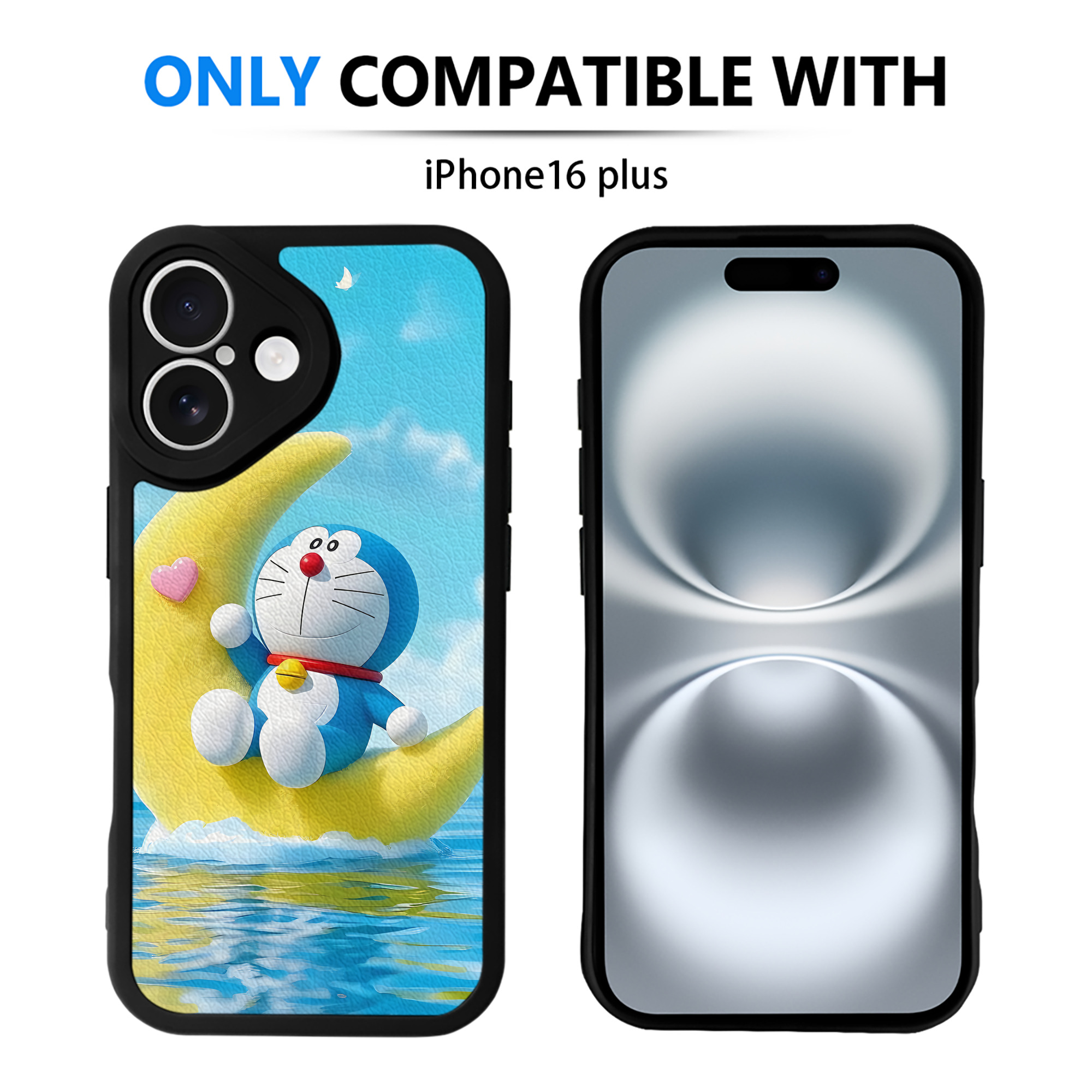 （画像用） ドラえもん Doraemon 【iPhone 16シリーズ対応】シリコンスマホケース（レザー調） 材質：シリコン